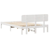 Bed Frame with Headboard White 140 x 190 cm Solid Pine Wood 872111