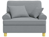 XL Armchair with Cushions Light Grey Fabric 42043483