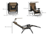 Zero Gravity Lounger Chair, Folding Reclining Patio Chair with Shade Cover, Padded Seat, Cup Holder, T3398P315981