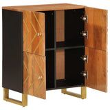 Side Cabinet Brown and Black 60x33.5x75 cm Solid Wood Mango 356809