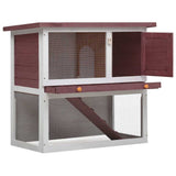 Outdoor Rabbit Hutch 1 Door Brown Wood 170832