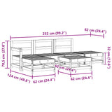 Garden Lounge Set 6 pcs Wax Brown Solid Pine Wood 3418063