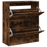 Shoe Cabinet Smoked Oak 80x34x96.5 cm Engineered Wood 839970