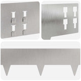Lawn Edging 50 pcs 100 x 15 cm Steel Silver 8008565