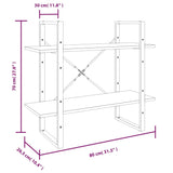 5-Tier Book Cabinet Grey Sonoma 80x30x175 cm Engineered Wood 3114017