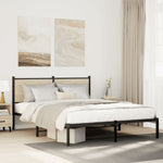 Metal Bed Frame without Mattress Sonoma Oak 150x200 cm King Size 4007718