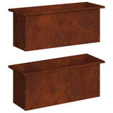 Garden Planter with LED 2 pcs Rusty 30 x 80 x 30 cm 8008111