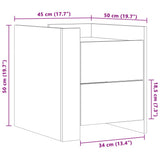 Bedside Cabinet Smoked Oak 45x50x50 cm Engineered Wood 848287