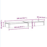 Garden Raised Bed with Liner Brown 240x60x25 cm Solid Wood Fir 364299