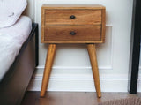Solid Wood Mini Oak-ish Bedside, 2 Drawers, Brown B2743P402998