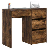 Desk with Drawer Smoked Oak 90 x 37.5 x 75 cm Engineered Wood 869494