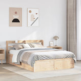 Bed Frame with Headboard 135x190 cm Double Solid Wood Pine 3307098