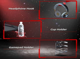 122 x 66 cm Gaming Desk, Carbon Fibre Covered Computer Desk, Gamer Workstation with Headphone Hook, T3398P378014