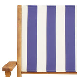 3 Piece Bistro Set Blue and White Fabric and Solid Wood 3281813