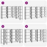 5-Layer Storage Shelves 4 pcs Blue Steel&Engineered Wood 3307593