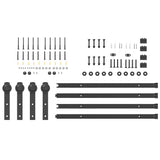 Sliding Door Hardware Kit 200 cm Steel Black 3295722