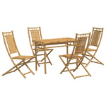 ZNTS 5 Piece Garden Dining Set Bamboo 3278521