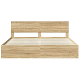 Bed Frame with Headboard Sonoma 200 x 200 cm Solid Pine Wood 3410557