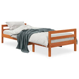 Bed Frame without Mattress Wax Brown 90x200 cm Solid Wood Pine 844485