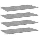Bookshelf Boards 4 pcs Concrete Grey 80x40x1.5 cm Engineered Wood 805338