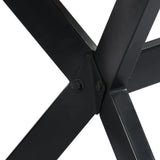 Dining Table White and black Solid mango wood, steel 120x60x75 cm 247442