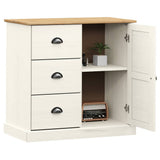 Sideboard with Drawers VIGO 78x40x75 cm White Solid Wood Pine 353200