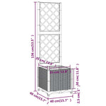 Garden Planter with Trellis Blue Grey 40x40x136 cm PP 318249
