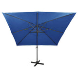 Cantilever Garden Parasol Azure Blue Polyester, Aluminium Large 312349