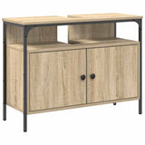 Bathroom Furniture Set with Shelf Wall-mounted 4 pcs Sonoma oak 3399396