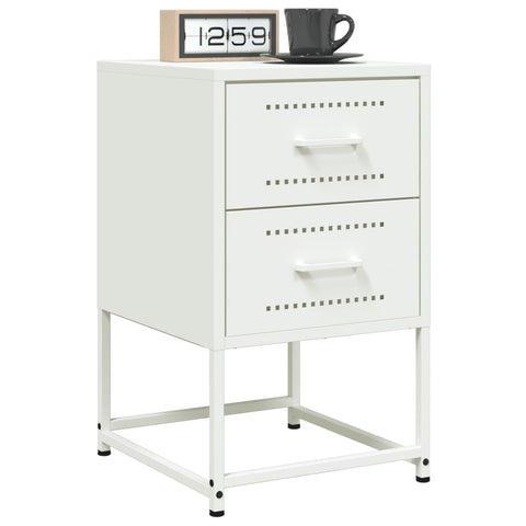 ZNTS Bedside Cabinets 2 pcs White 36x39x60.5 cm Steel 846469