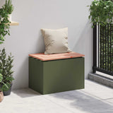 Garden Bench Olive green 60 x 40 x 43 cm Steel 874894