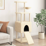 Cat Tree with Sisal Scratching Posts Cream 153 cm 172115