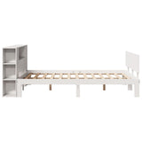 ZNTS Bookcase Bed without Mattress White 120x200cm Solid Wood Pine 3322631