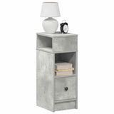 Bedside Cabinets 2 pcs with Drawer Concrete Grey 25x31x66 cm 858621