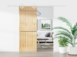 Sliding Door Natural and White 70 x 210 cm Solid Pine Wood 3445101