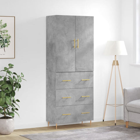 Highboard Concrete Grey 69.5x34x180 cm Engineered Wood 3195839