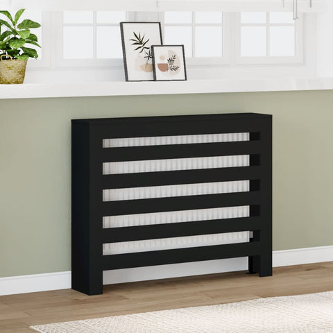 ZNTS Radiator Cover Black 104x20x82 cm Engineered Wood 852691