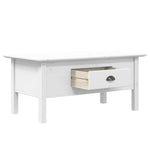 ZNTS Coffee Table BODO White 100x55x45 cm Solid Wood Pine 355068