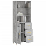 Highboard Concrete Grey 69.5x34x180 cm Engineered Wood 3189489