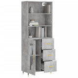 Highboard Concrete Grey 69.5x34x180 cm Engineered Wood 3189489