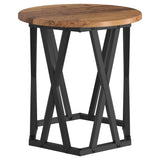 Side Table 2 pcs Reclaimed Wood Engineered Wood and Steel 868247