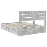 Storage Bed Concrete Grey 150 x 200 cm Engineered Wood 3411561