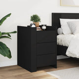 ZNTS Bedside Cabinet Black 45x50x65 cm Engineered Wood 848305