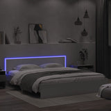 Bed Frame White Engineered wood, Plywood 200 x 200 cm for mattress 3207581