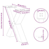Coffee Table Legs X-Shaped 2 pcs White 50x cm Steel 4012957