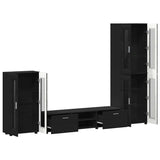 TV Cabinet Set with Drawer FLORIN 3 pcs Black Engineered Wood 3397955