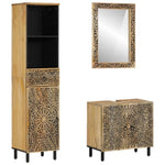 ZNTS 3 Piece Bathroom Furniture Set Solid Wood Mango 3206314