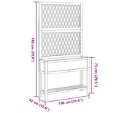 Planter with Trellis and Shelf 100x32x185 cm Solid Wood Acacia 364899