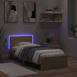 Bed Frame without Mattress with LED Lights Sonoma Oak 90x190 cm Single 838836