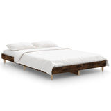 Bed Frame without Mattress Smoked Oak 120x190 cm Small Double Engineered Wood 832090